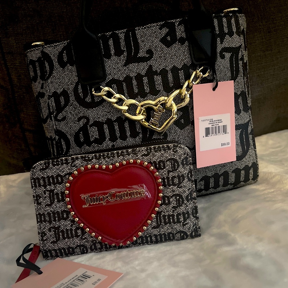 NWT- Juicy Couture Signature Bag W/ Signature Heart Wallet